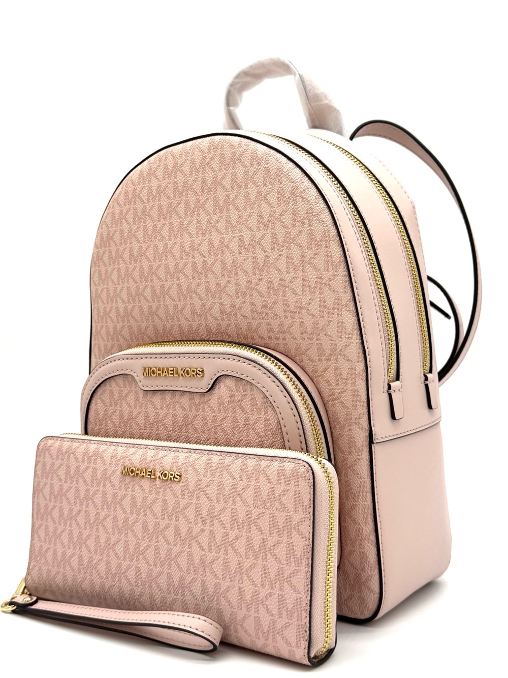 Michael Kors Jaycee Medium Signature Logo Backpack & Matching Continental Wallet